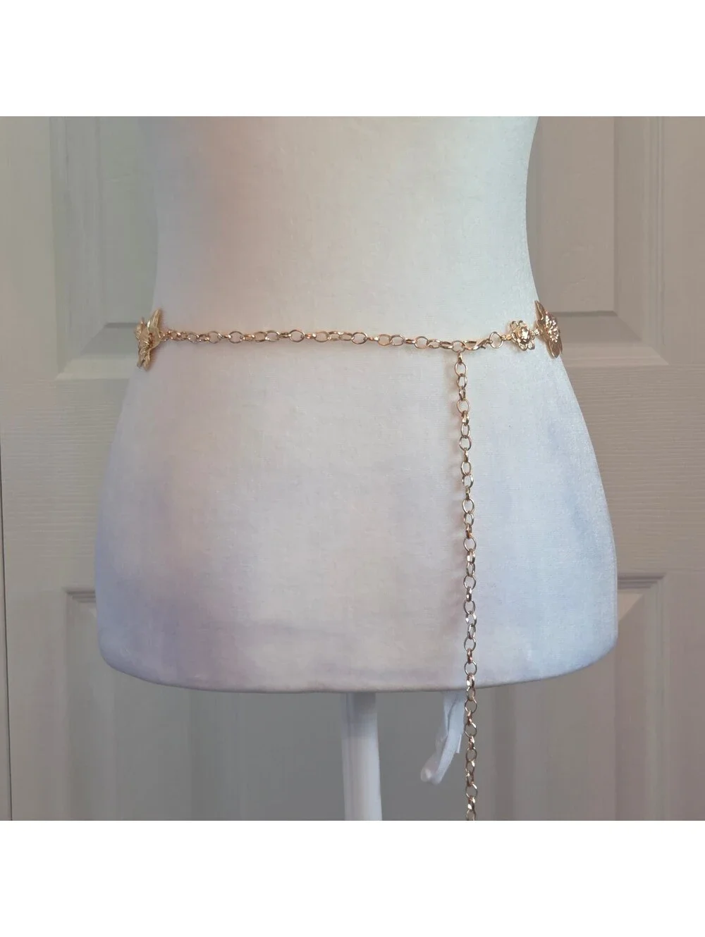 Gold Tone Hawaiian Floral Waist Chain One Size Boho Beach Mermaid Fairy